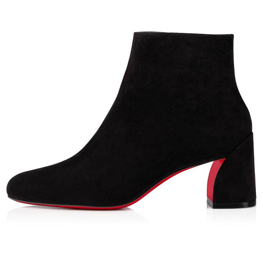 Women's Christian Louboutin Turela 55mm Suede Ankle Boots - Black [6917-853]